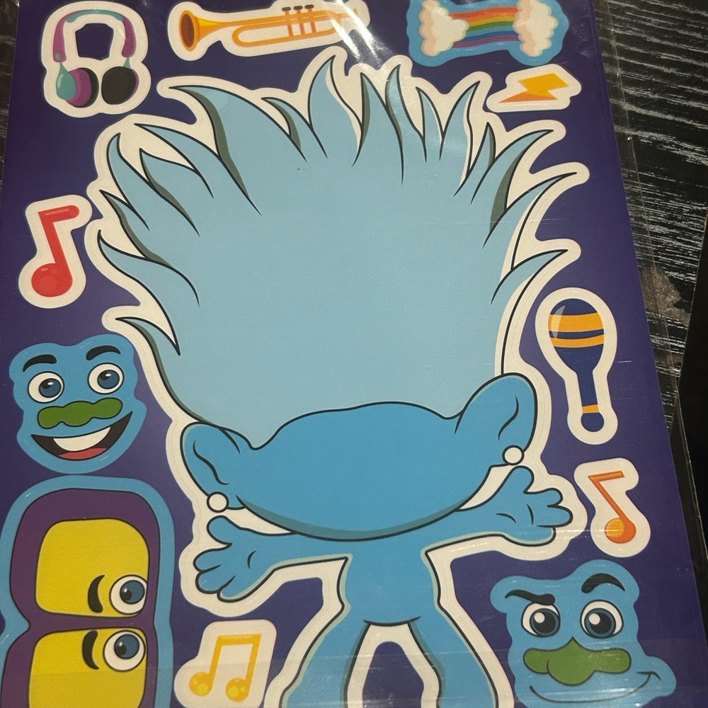 Colorful Trolls Sticker Sheet
